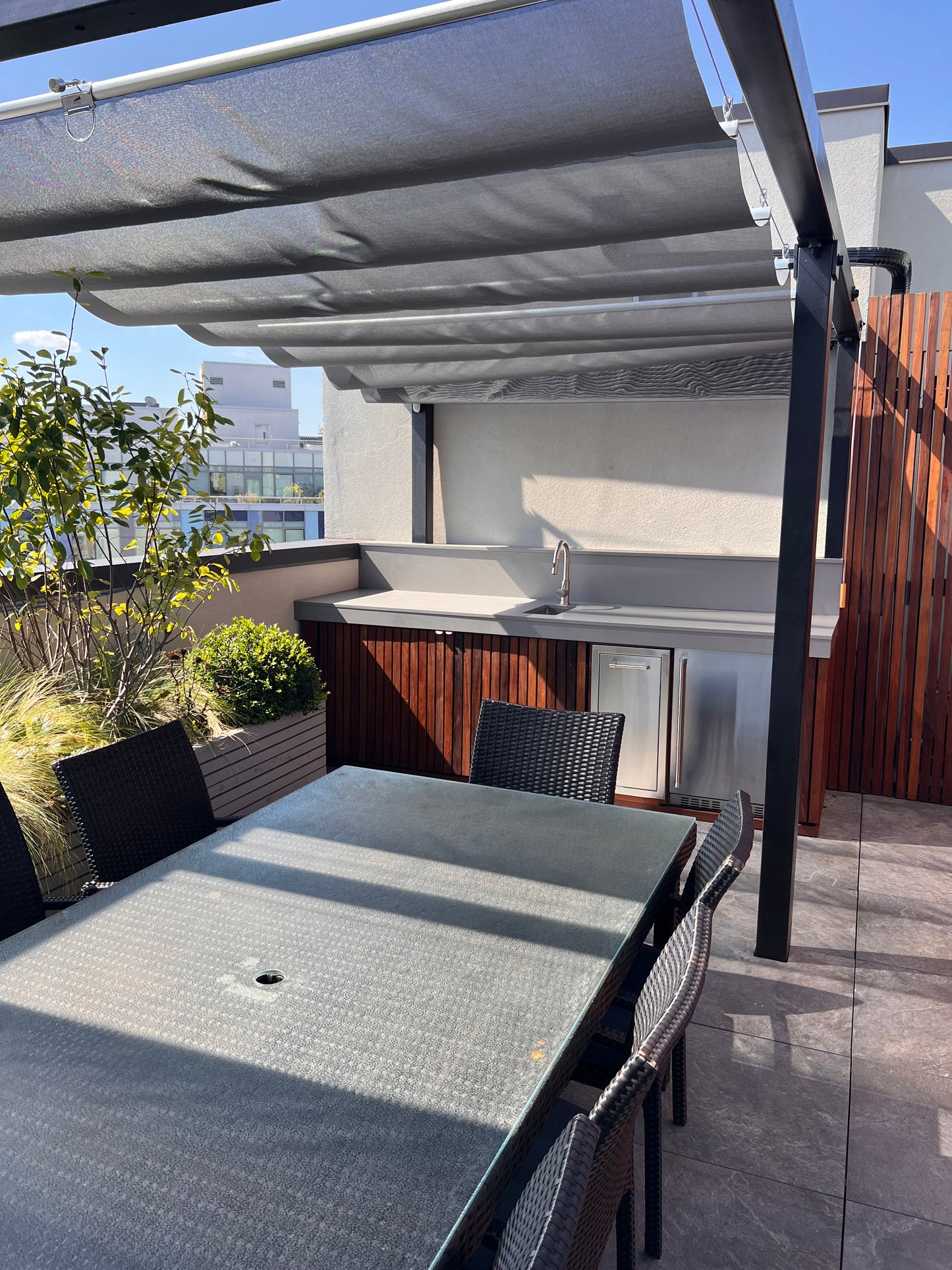 BBQ Grill Station with wood cabinets NYC and NJ only