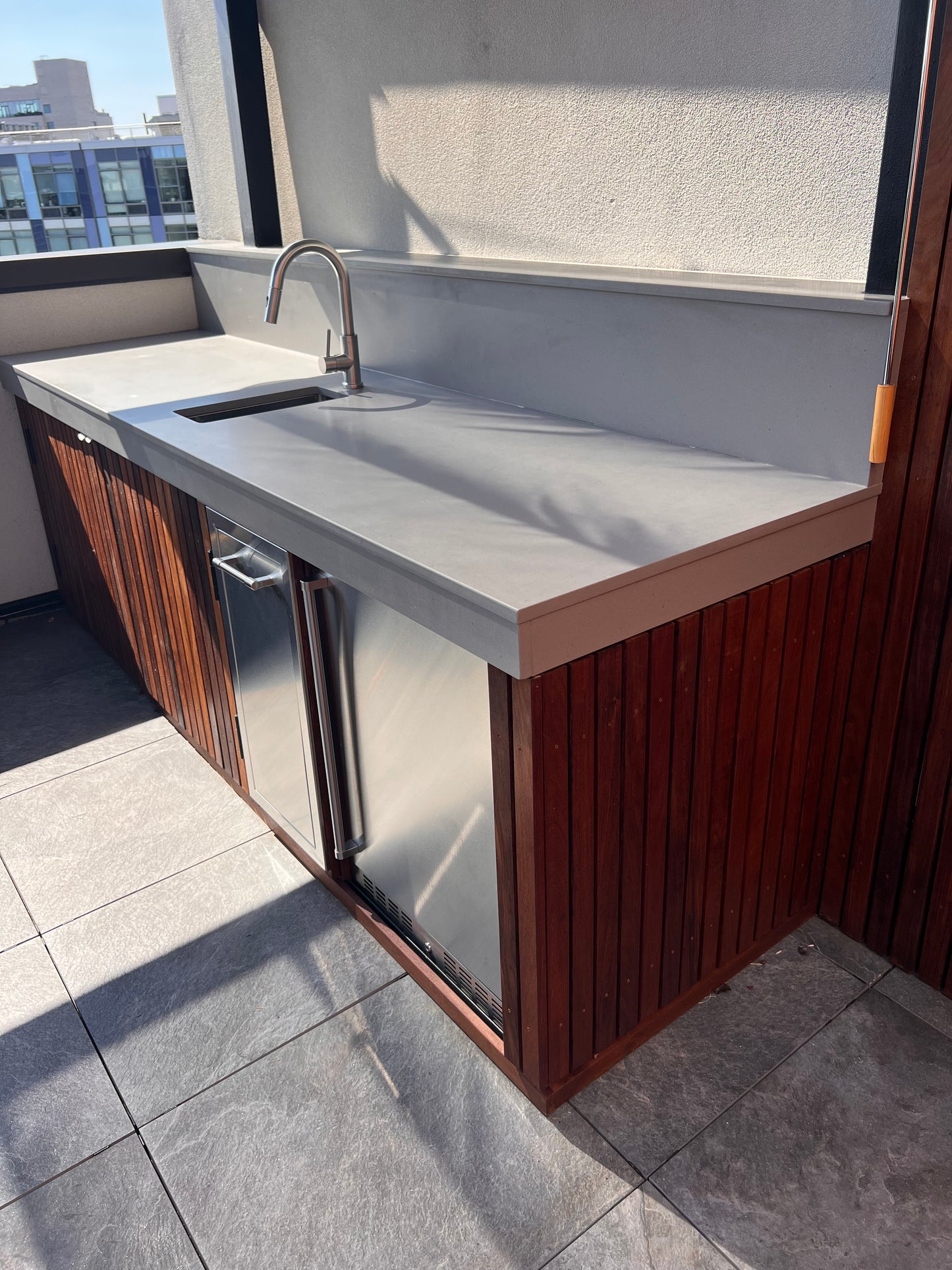 BBQ Grill Station with wood cabinets NYC and NJ only
