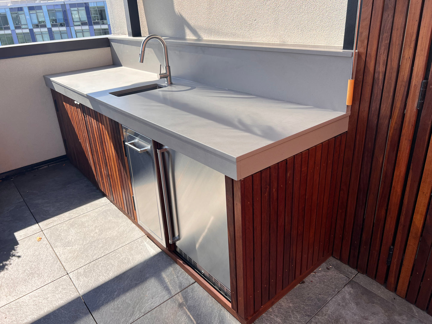BBQ Grill Station with wood cabinets NYC and NJ only