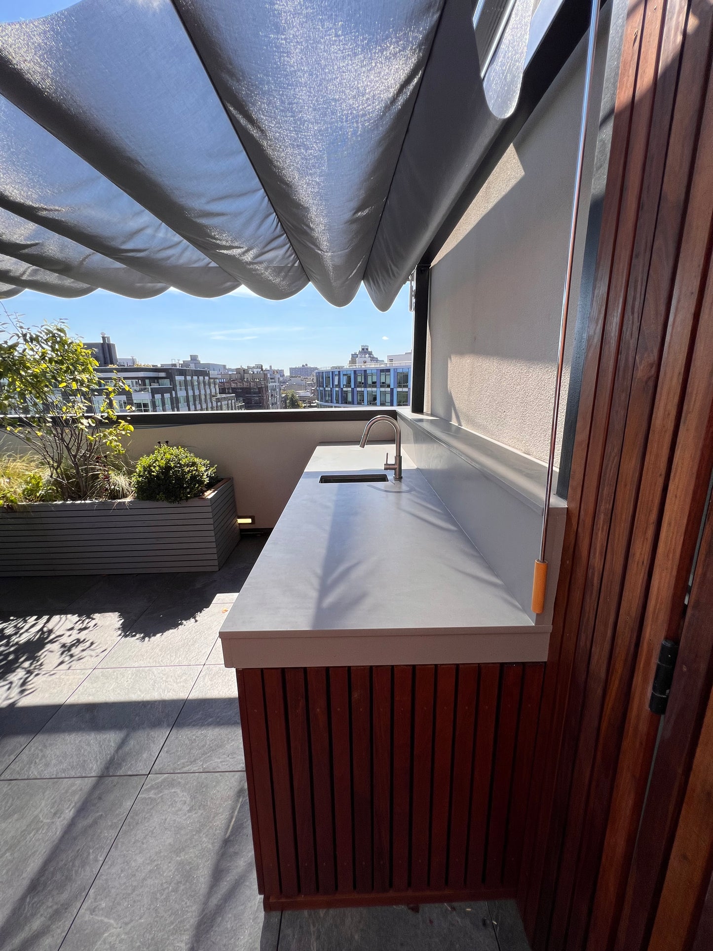 BBQ Grill Station with wood cabinets NYC and NJ only
